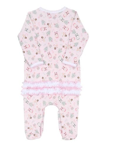 Magnolia Baby Sweet Little Christmas Printed Footie Pink