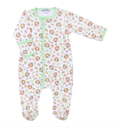 Magnolia Baby Giving Thanks Printed Zipper Footie