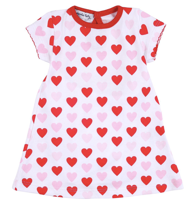 Magnolia Baby Heart to Heart Red Printed S/S Toddler Dress