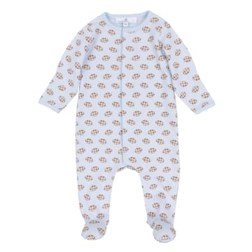 MAGNOLIA BABY Magnolia Baby Boys Infant Boys-bubbles/rompers/sets Tiny Tailgater Light Blue Print Footie