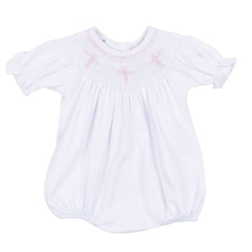 MAGNOLIA BABY Magnolia Baby Girls Infant Girls-bubbles/dress/rompers/sets Forever Blessed White Pink Bishop Girl Bubble
