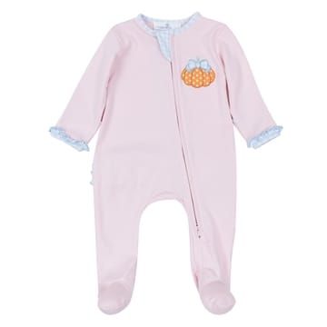 MAGNOLIA BABY Magnolia Baby Girls Infant Girls-footies/converters Bowtique Pumpkin Applique Pink Ruffle Zip Footie