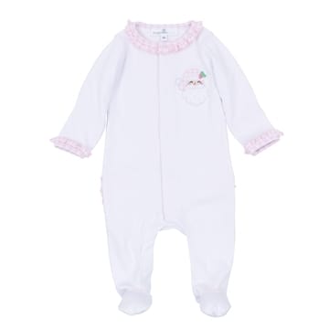 MAGNOLIA BABY Magnolia Baby Girls  Sweet St Nick Applique Pink Ruffle Footie