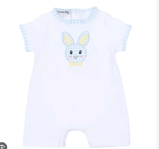 Magnolia Baby lil Bunny Applique Short Playsuit