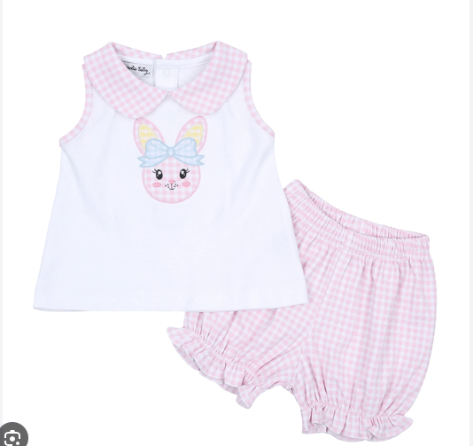 Magnolia Baby Lil Bunny Applique Short Set