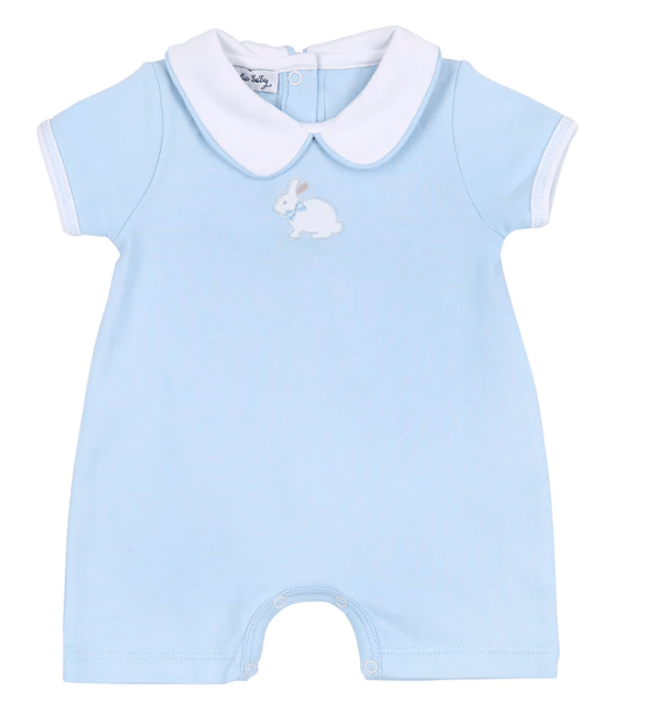 Magnolia Baby Little Cottontails Emb Collared Short playsuit