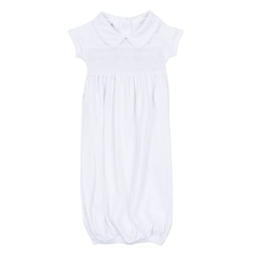MAGNOLIA BABY Magnolia Baby Boys Forever Blessed White Smocked Collared Gown