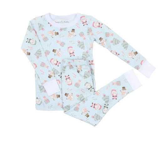 Magnolia Baby Sweet Little Christmas Long Pajamas - Blue