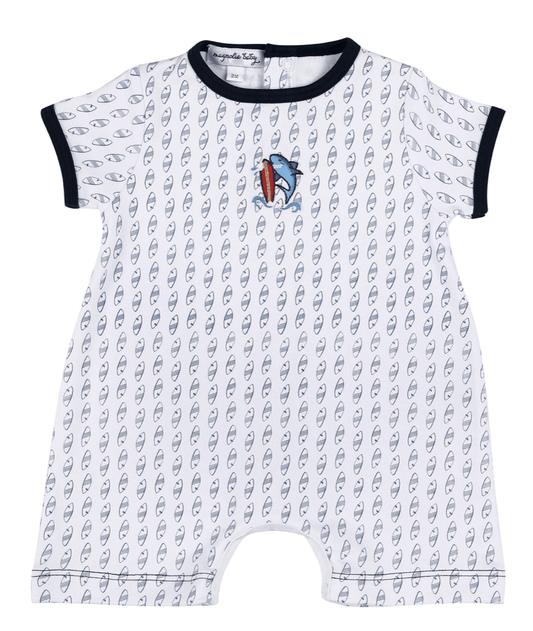 Magnolia Baby Sharkie the Surfer Emb Short Playsuit