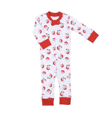 Magnolia Baby Winking Santa Printed Playsuit RD