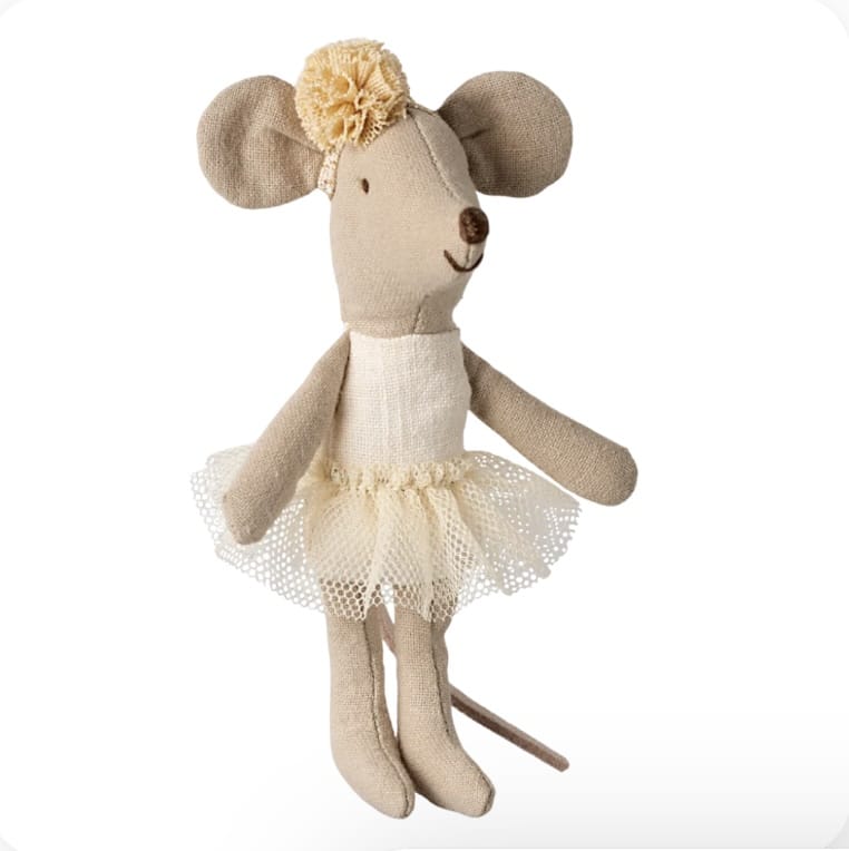 MAILEG Ballerina Mouse, Little Sister - Off White