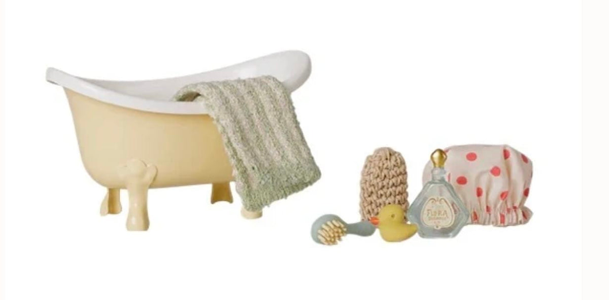MAILEG Bathtub Set, Mouse - Yellow