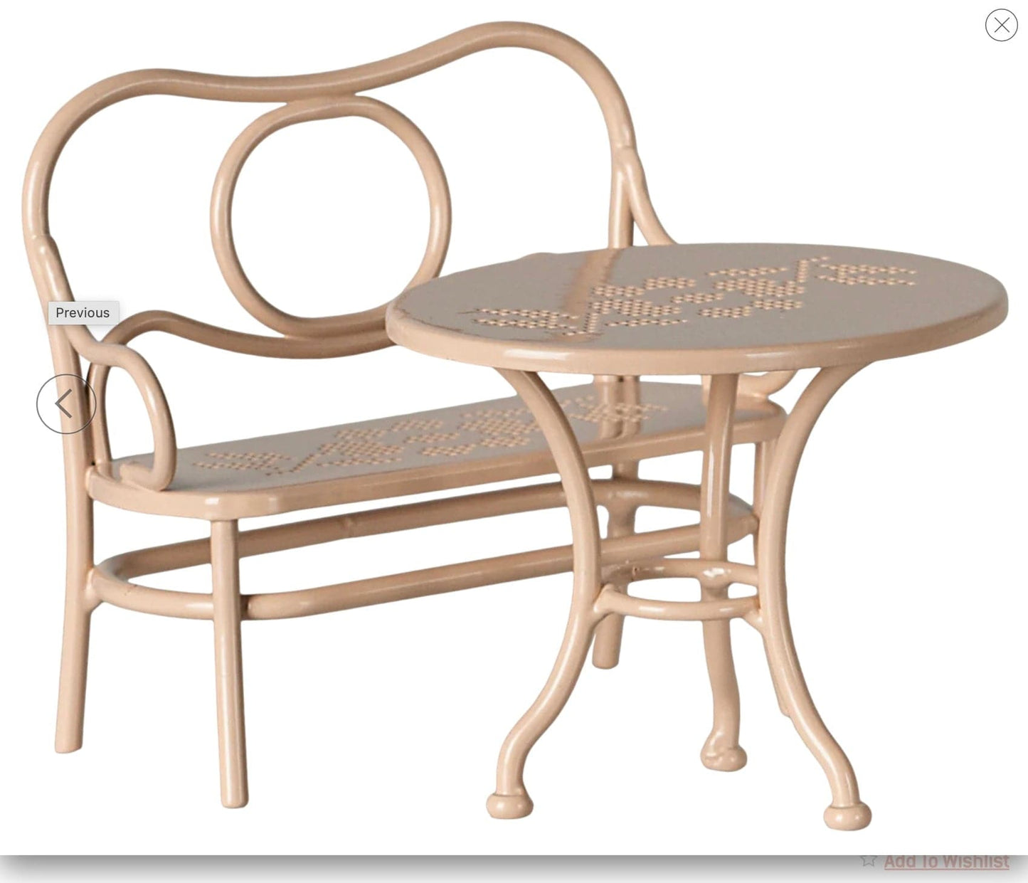 Maileg Café set, Mouse, Big - Pale pink