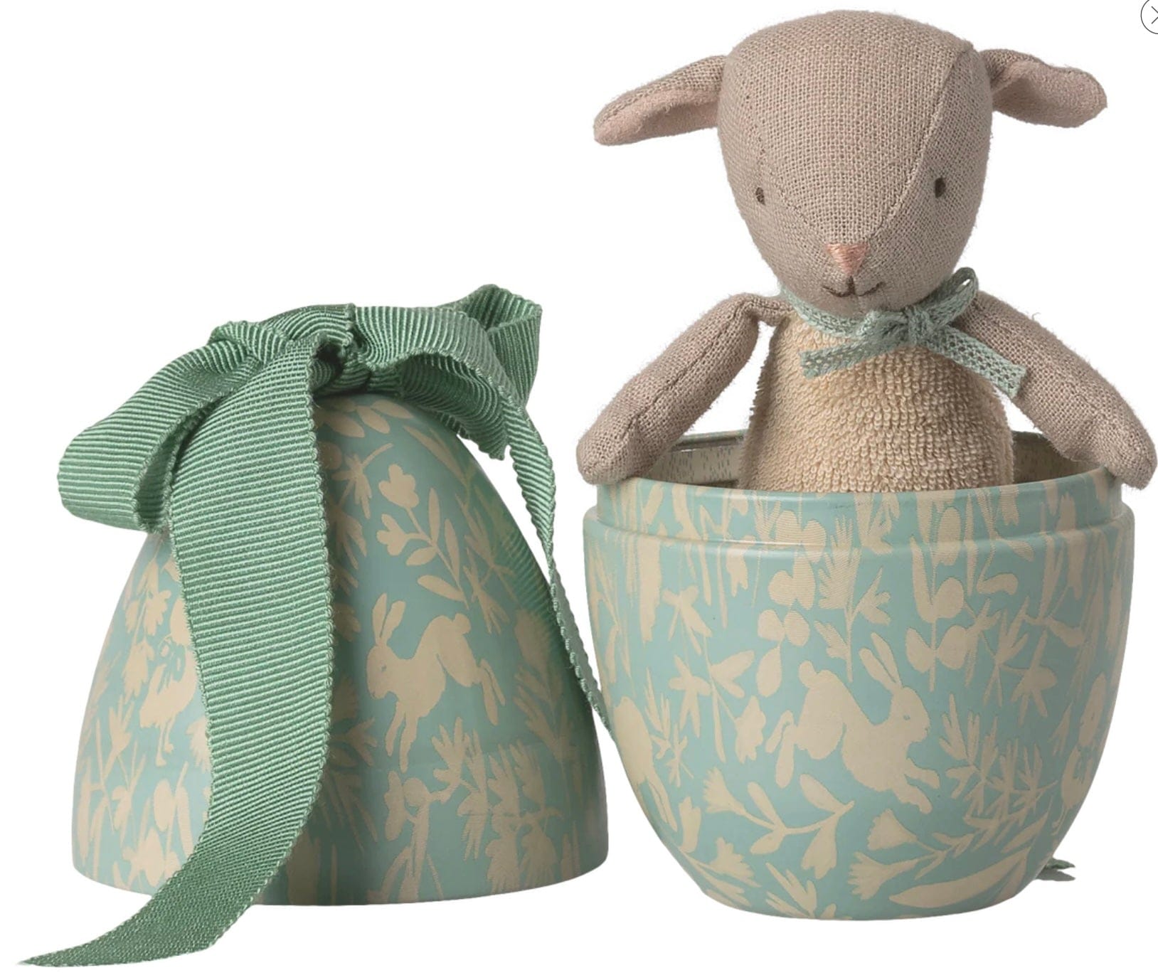MAILEG Easter egg with micro lamb, Small - Dusty mint
