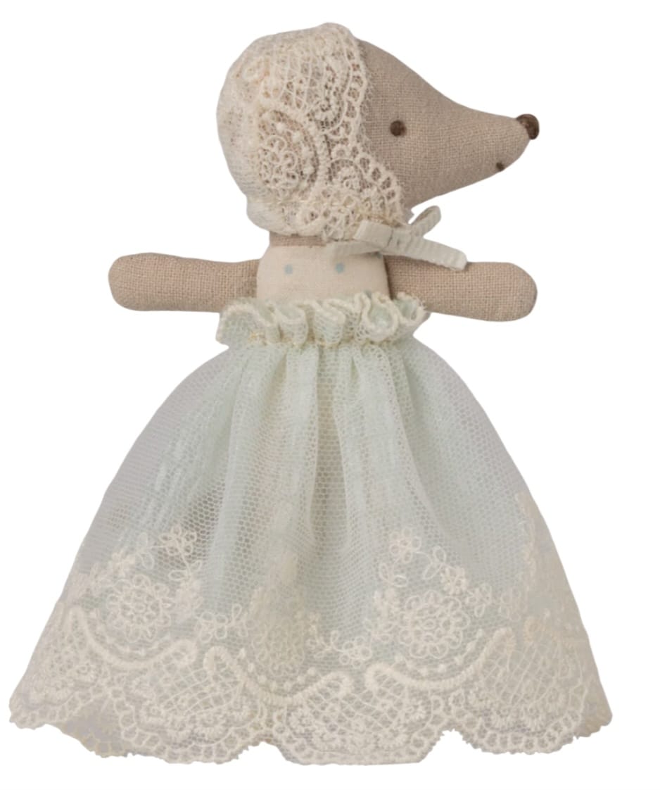 MAILEG Maileg Baby Mouse In Mint Gown