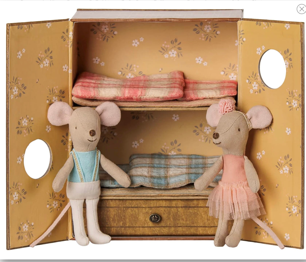 MAILEG Maileg Girls Accessories-toys Ballet Mice In Dance Studio, Little Sister And Brother