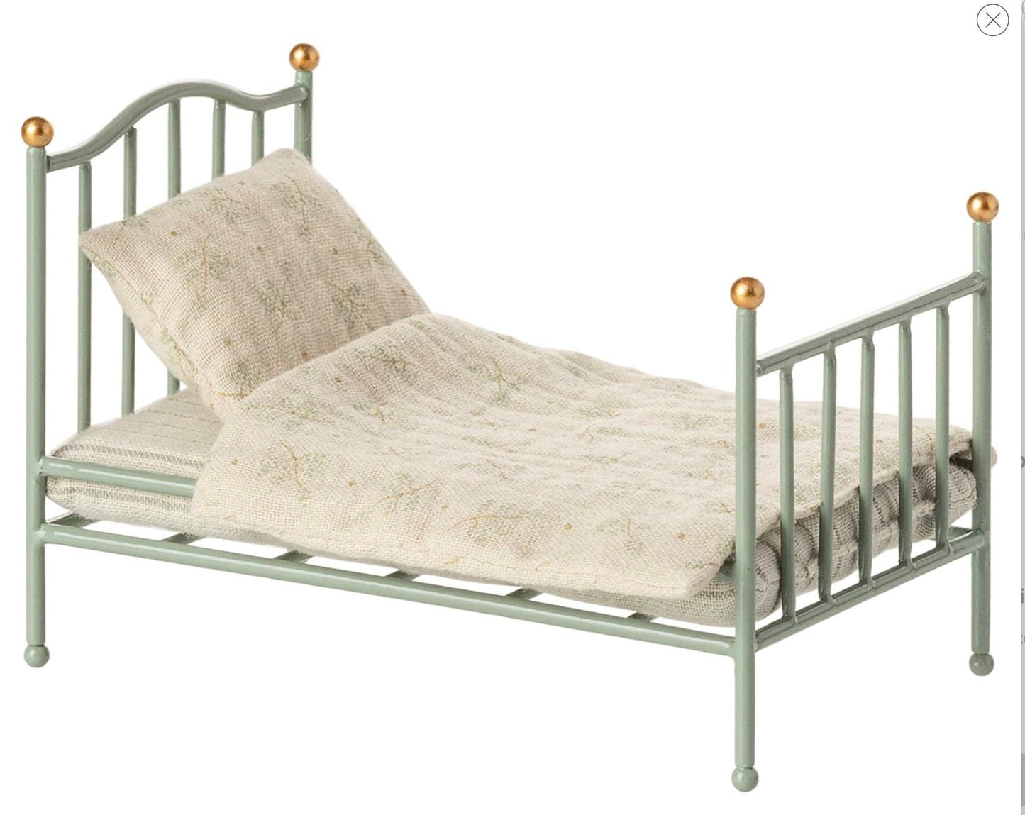 Maileg Vintage single bed, Mouse - Mint