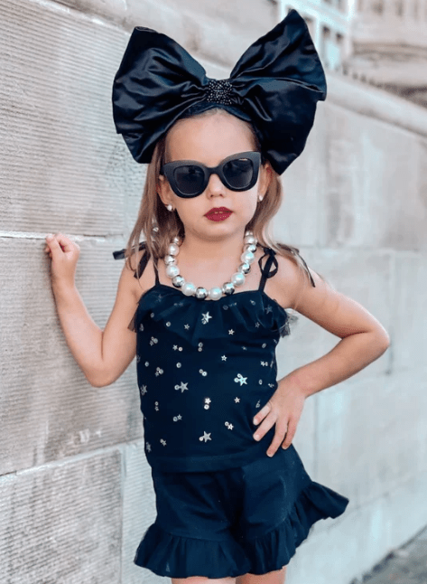 Maraissky Black Tropez Ruffle Short and Shirt Set