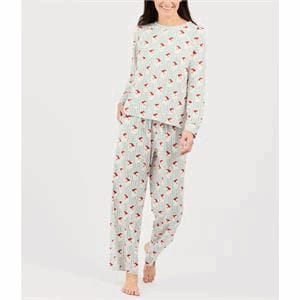 MARY SQUARE Mary Square Women Adult-womens Pj Annie Lslp Santa Baby Stripes Xl