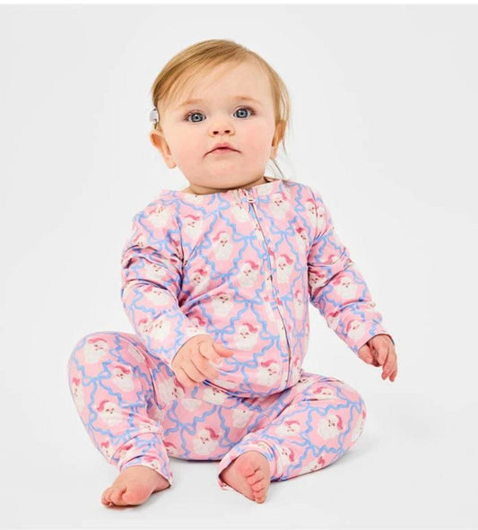 mary Square Santa Baby Bow PJ's