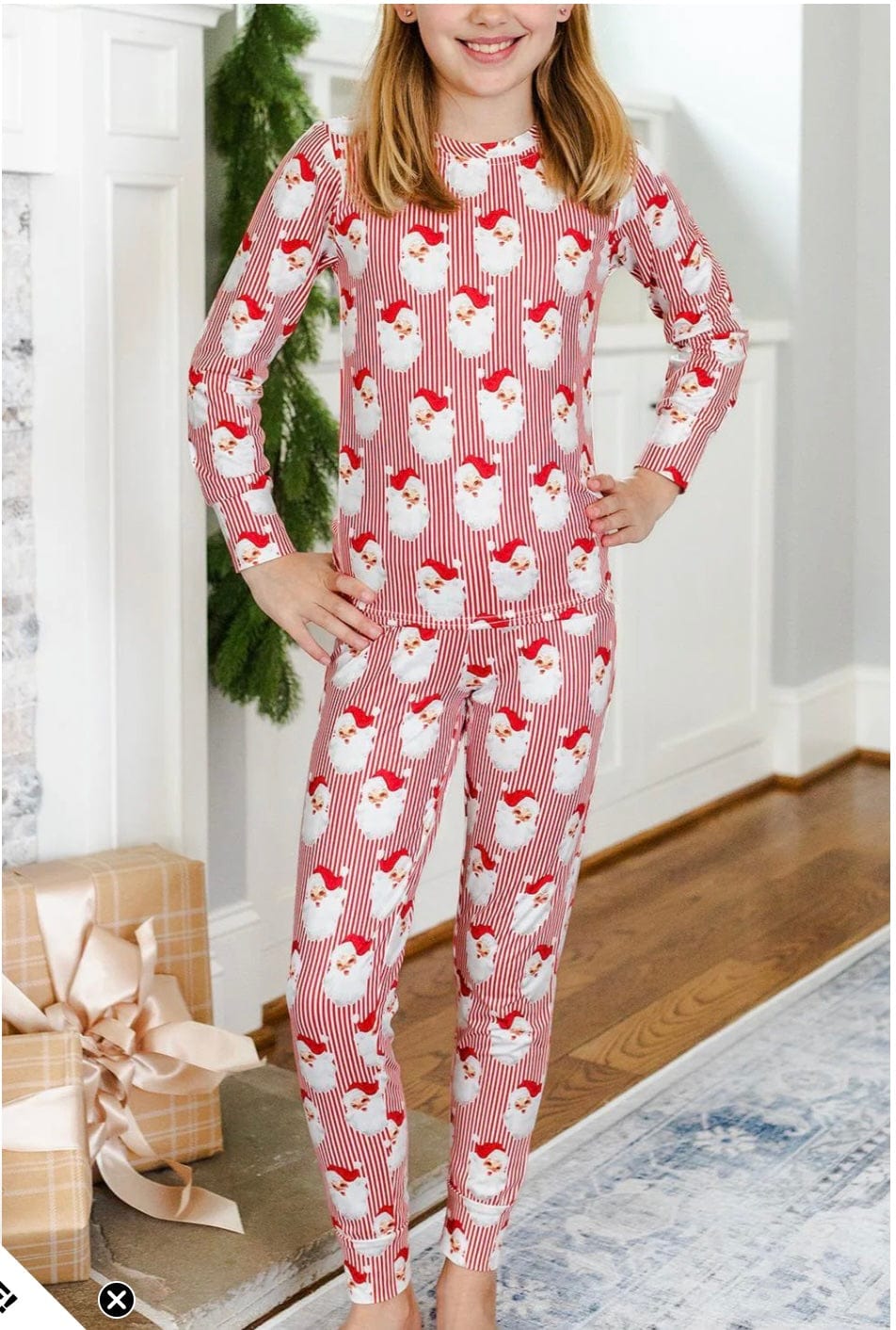 mary Square Santa Baby Red pajama set