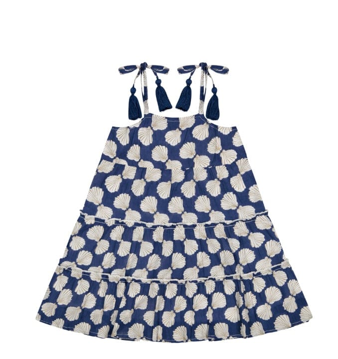 Mer St Barth Bella Girl's Sundress Shell Beach Navy