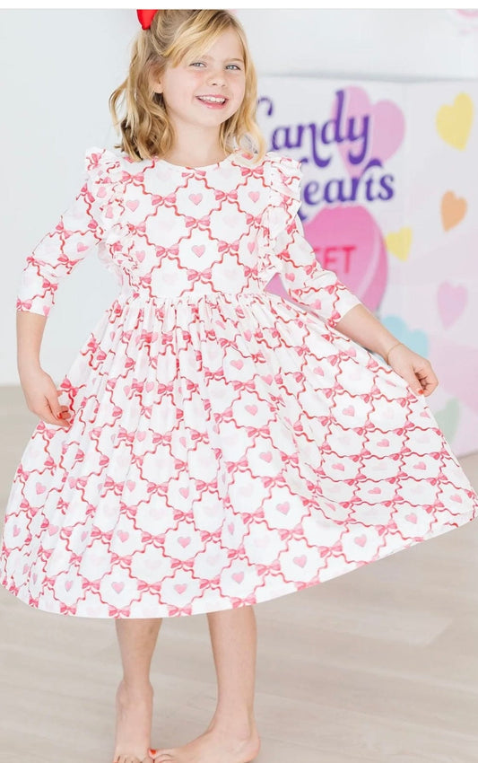 Mila and Rose Lovebug 3/4 Sleeve Ruffle Twirl Dress