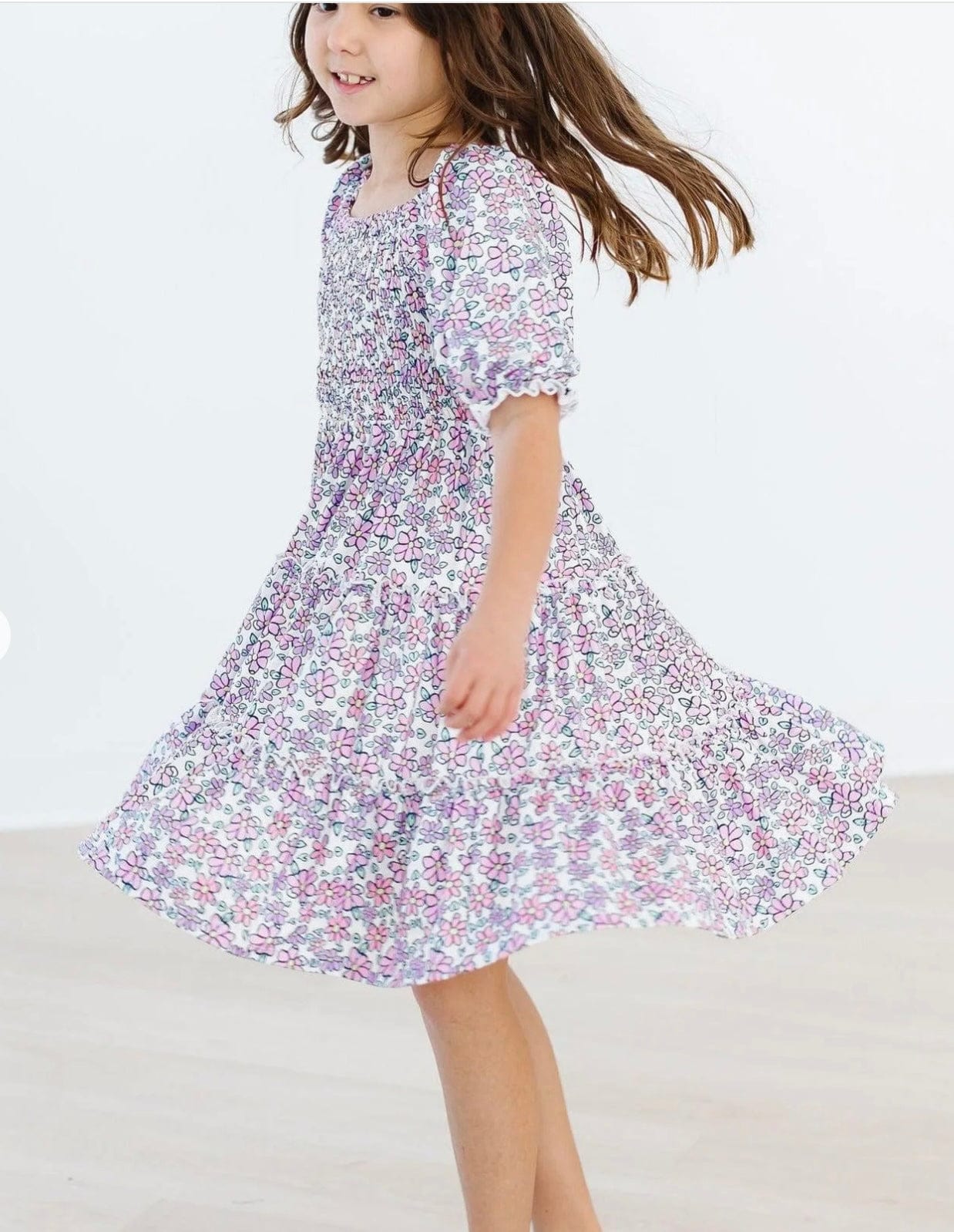 Mila and Rose Lovely Lavender Smocked Ruffle Dress