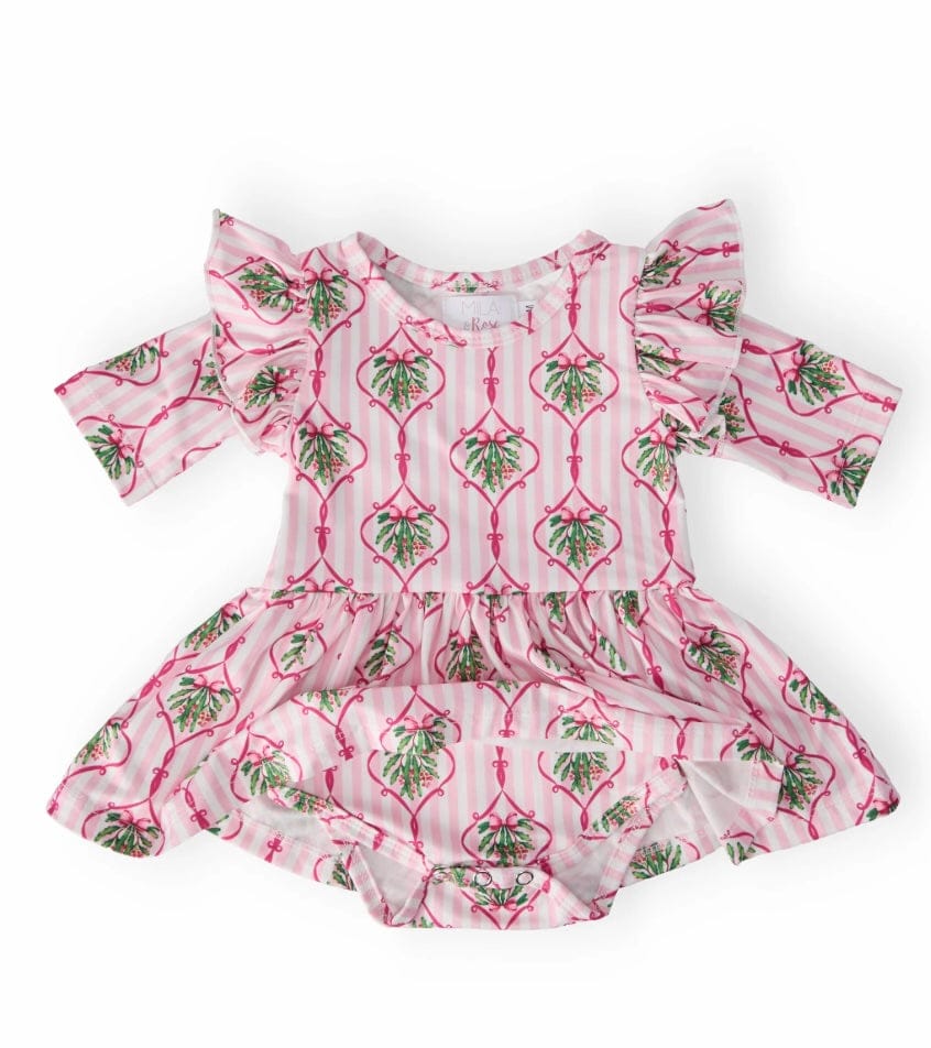Mila and Rose Merry Mistletoe Twirl Bodysuit