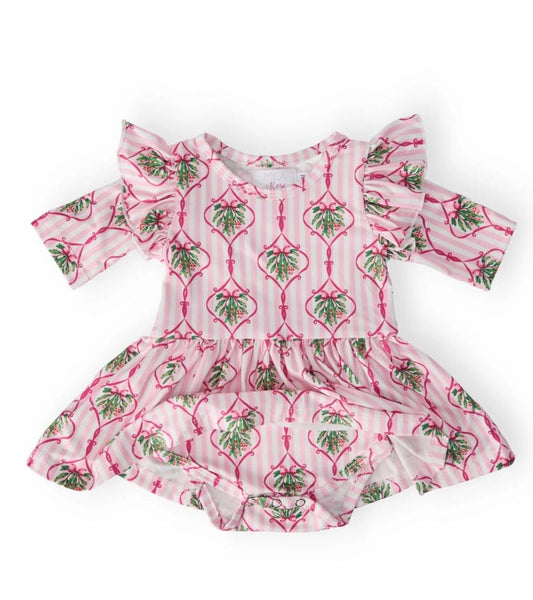 Mila and Rose Merry Mistletoe Twirl Bodysuit