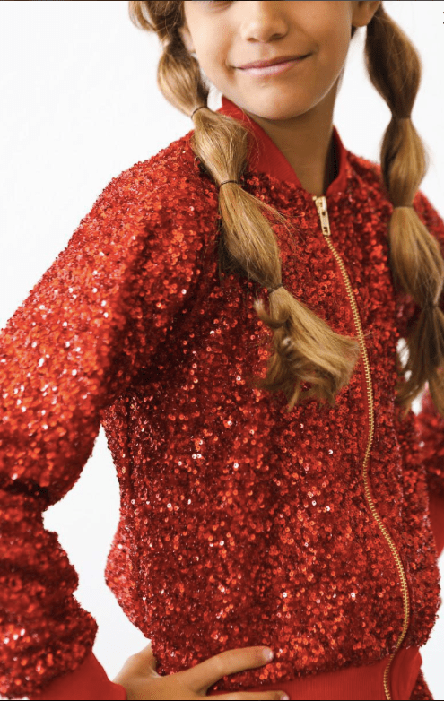Mila and Rose Red Sequin Jacket