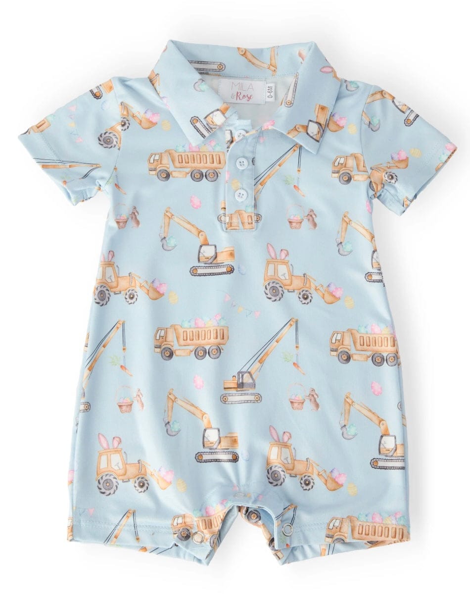 MILA & ROSE Mila & Rose Boys Boys-bubbles Bunny Builders Polo Shorty