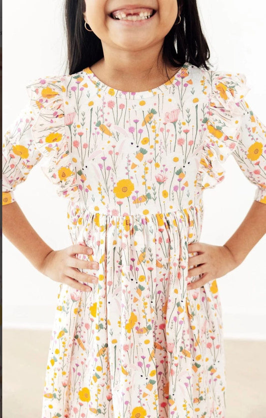 MILA & ROSE Mila & Rose Girls Girls-dresses Carrot Cutie 3/4 Sleeve Ruffle Twirl Dress