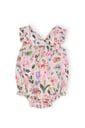 MILA & ROSE Mila & Rose Girls Infant Girls-bubbles Butterfly Meadows Ruffle Cross Back Romper
