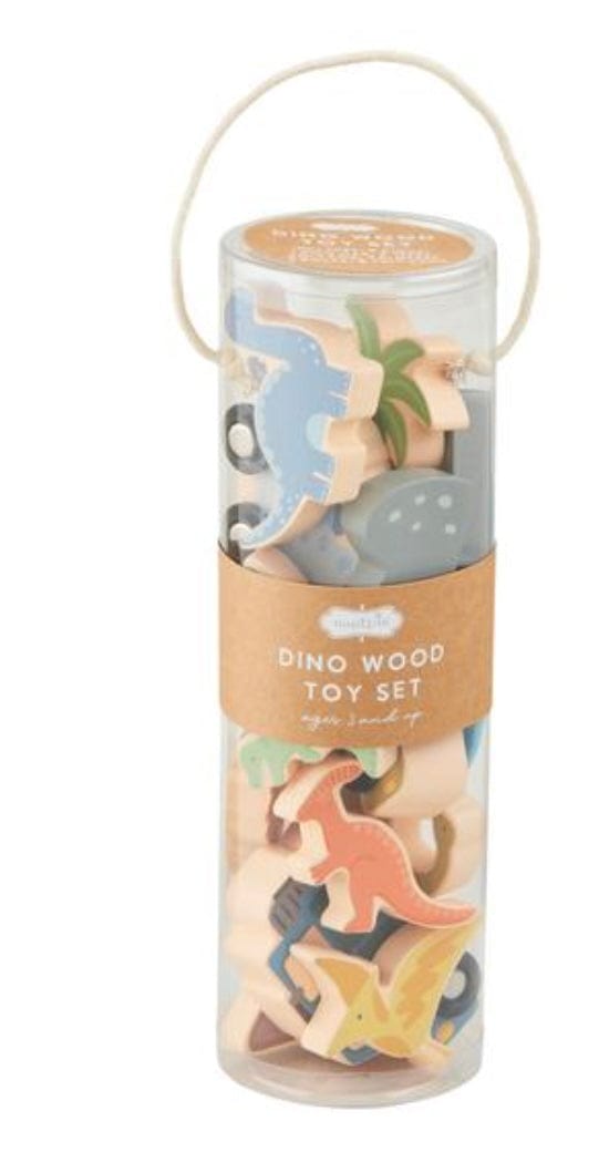 Mud Pie Wood Dino toy set
