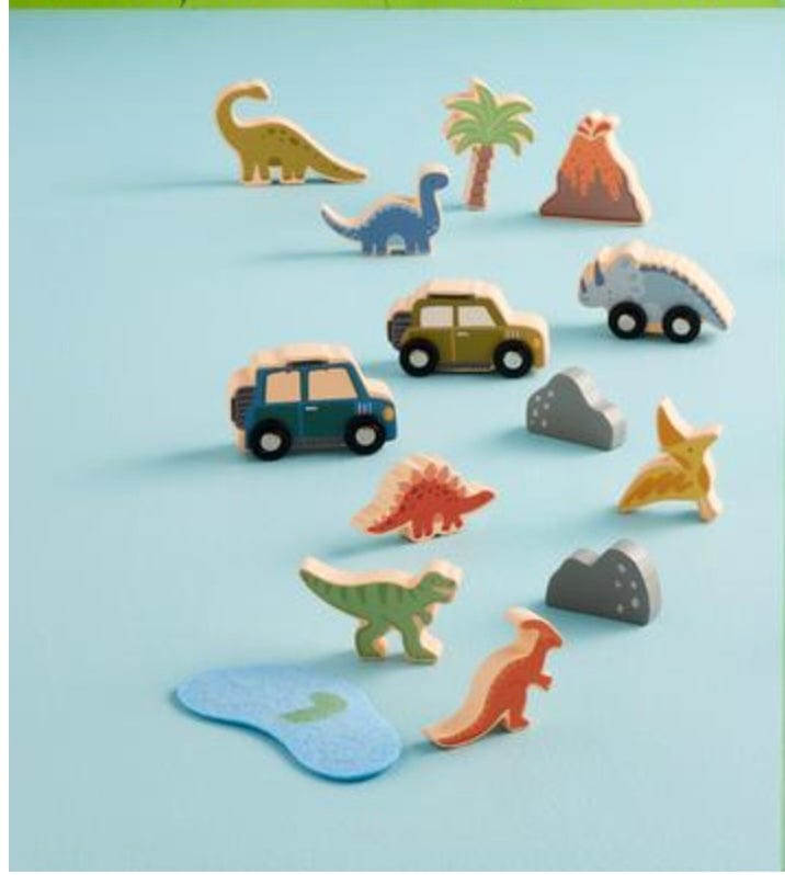 Mud Pie Wood Dino toy set