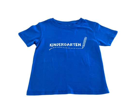 Mustard and Ketchup Kids Blue Kindergarten Tee