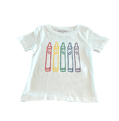 Mustard and Ketchup Kids White Multi Crayons Tee