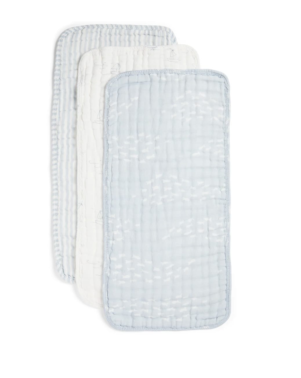NANA BABY ORGANIC Blue Organic Muslin Burp Cloths