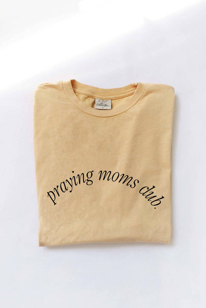 OAT COLLECTIVE PRAYING MOMS CLUB Mineral Washed Graphic Top