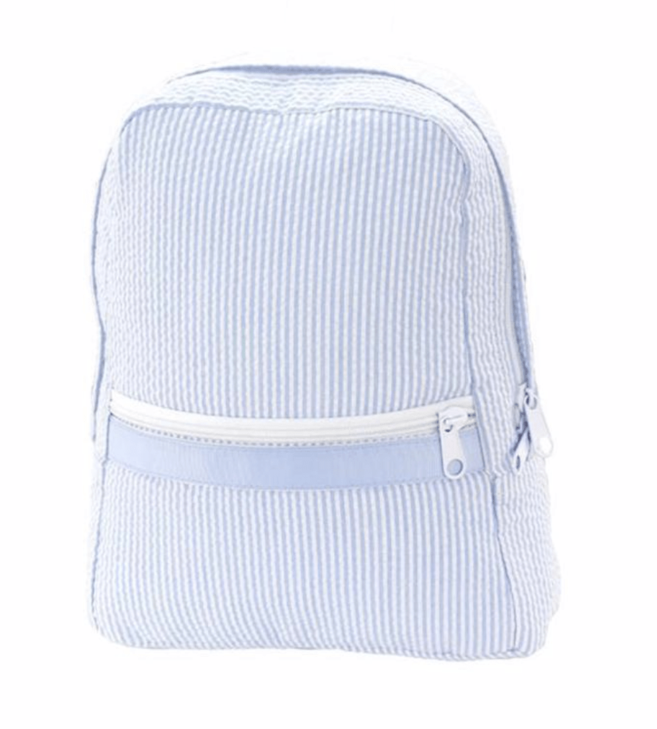 Oh Mint Default Baby Blue Seersucker Small Backpack