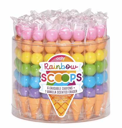 OOLY Default Rainbow Scoops Vanilla Scented Stacking Erasable Crayons