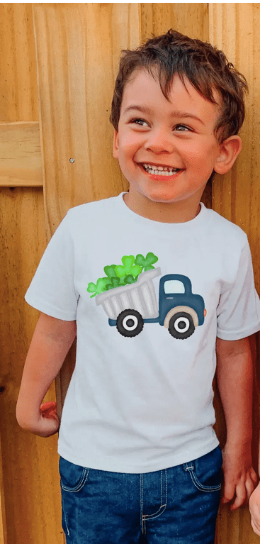 Painted Sky St. Patrick's Day Shamrock Dump Truck Toddler Tee