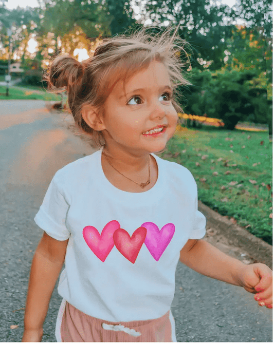 Painted Sky Watercolor Hearts Valentine Tee