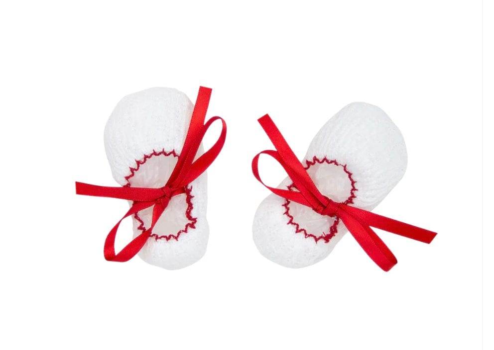 Paty Inc. White Paty Knit Ballet Slippers