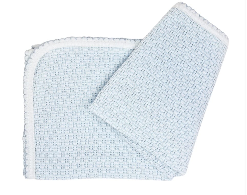 Paty Inc. Solid Blue Paty Receiving  Blanket Bow
