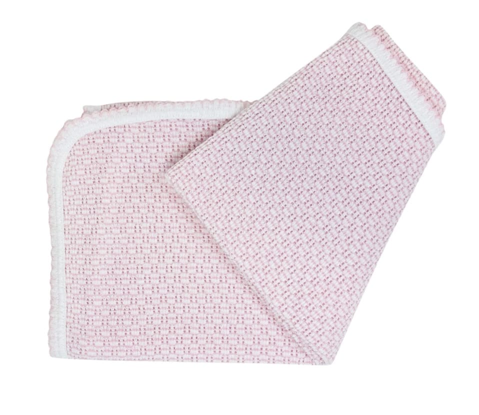 Paty Inc. Solid Pink Paty Receiving  Blanket Bow
