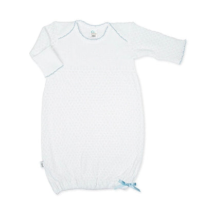 Paty Inc. White/Blue Ribbon Lap-Shoulder Gown NB