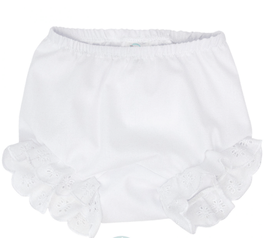 Paty Inc. White Diaper Cover with Eyelet