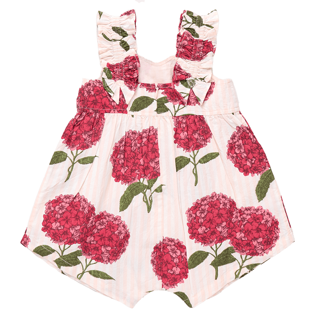 Pink Chicken Baby Girls Via Jumper Pink Stripe Hydrangeas